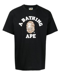 Мужская черная футболка с круглым вырезом с принтом от A Bathing Ape