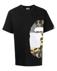 Мужская черная футболка с круглым вырезом с принтом от A Bathing Ape