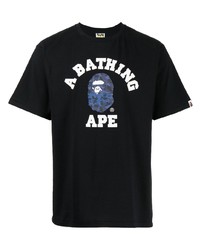 Мужская черная футболка с круглым вырезом с принтом от A Bathing Ape