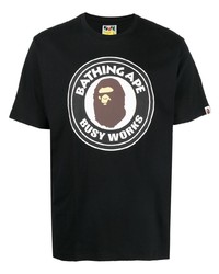 Мужская черная футболка с круглым вырезом с принтом от A Bathing Ape