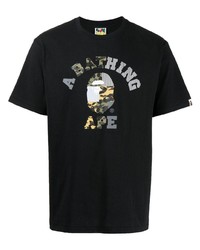 Мужская черная футболка с круглым вырезом с принтом от A Bathing Ape