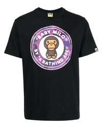 Мужская черная футболка с круглым вырезом с принтом от A Bathing Ape