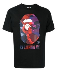 Мужская черная футболка с круглым вырезом с принтом от A Bathing Ape