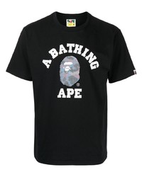 Мужская черная футболка с круглым вырезом с принтом от A Bathing Ape