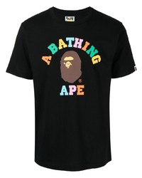 Мужская черная футболка с круглым вырезом с принтом от A Bathing Ape