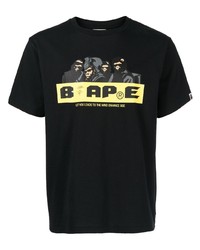 Мужская черная футболка с круглым вырезом с принтом от A Bathing Ape