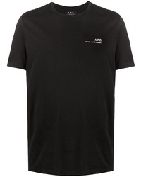 Мужская черная футболка с круглым вырезом с принтом от A.P.C.
