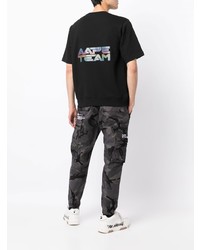 Мужская черная футболка с круглым вырезом с принтом от AAPE BY A BATHING APE