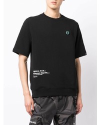 Мужская черная футболка с круглым вырезом с принтом от AAPE BY A BATHING APE