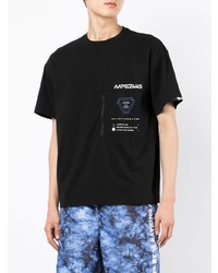 Мужская черная футболка с круглым вырезом с принтом от AAPE BY A BATHING APE