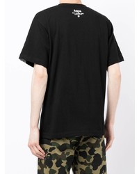 Мужская черная футболка с круглым вырезом с принтом от AAPE BY A BATHING APE