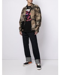 Мужская черная футболка с круглым вырезом с принтом от AAPE BY A BATHING APE