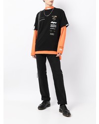 Мужская черная футболка с круглым вырезом с принтом от AAPE BY A BATHING APE