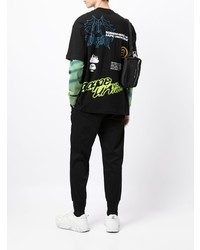 Мужская черная футболка с круглым вырезом с принтом от AAPE BY A BATHING APE