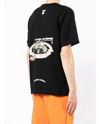 Мужская черная футболка с круглым вырезом с принтом от AAPE BY A BATHING APE