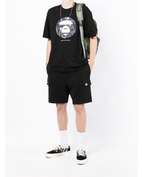 Мужская черная футболка с круглым вырезом с принтом от AAPE BY A BATHING APE