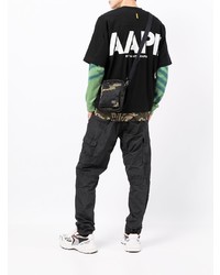 Мужская черная футболка с круглым вырезом с принтом от AAPE BY A BATHING APE