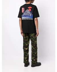 Мужская черная футболка с круглым вырезом с принтом от AAPE BY A BATHING APE