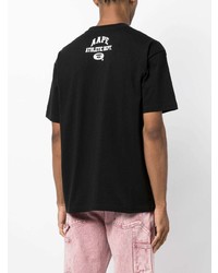 Мужская черная футболка с круглым вырезом с принтом от AAPE BY A BATHING APE