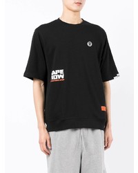 Мужская черная футболка с круглым вырезом с принтом от AAPE BY A BATHING APE