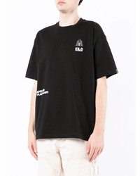 Мужская черная футболка с круглым вырезом с принтом от AAPE BY A BATHING APE