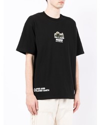 Мужская черная футболка с круглым вырезом с принтом от AAPE BY A BATHING APE