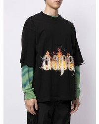 Мужская черная футболка с круглым вырезом с принтом от AAPE BY A BATHING APE