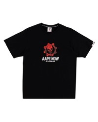 Мужская черная футболка с круглым вырезом с принтом от AAPE BY A BATHING APE