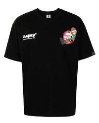 Мужская черная футболка с круглым вырезом с принтом от AAPE BY A BATHING APE