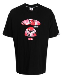 Мужская черная футболка с круглым вырезом с принтом от AAPE BY A BATHING APE