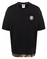 Мужская черная футболка с круглым вырезом с принтом от AAPE BY A BATHING APE