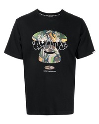 Мужская черная футболка с круглым вырезом с принтом от AAPE BY A BATHING APE