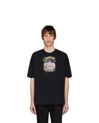 Мужская черная футболка с круглым вырезом с принтом от Acne Studios