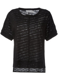 Женская черная футболка с круглым вырезом с принтом от adidas by Stella McCartney