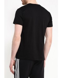 Мужская черная футболка с круглым вырезом с принтом от adidas Performance