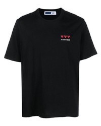 Мужская черная футболка с круглым вырезом с принтом от AFFIX