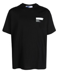 Мужская черная футболка с круглым вырезом с принтом от AFFIX