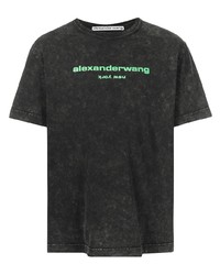 Мужская черная футболка с круглым вырезом с принтом от Alexander Wang