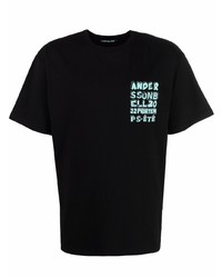 Мужская черная футболка с круглым вырезом с принтом от Andersson Bell