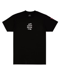 Мужская черная футболка с круглым вырезом с принтом от Anti Social Social Club