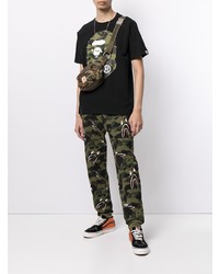 Мужская черная футболка с круглым вырезом с принтом от A Bathing Ape