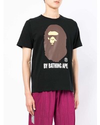 Мужская черная футболка с круглым вырезом с принтом от A Bathing Ape