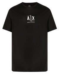 Мужская черная футболка с круглым вырезом с принтом от Armani Exchange