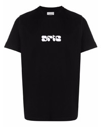 Мужская черная футболка с круглым вырезом с принтом от ARTE