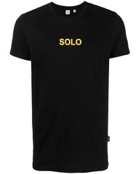 Мужская черная футболка с круглым вырезом с принтом от Aspesi