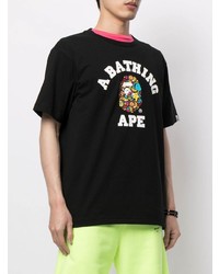 Мужская черная футболка с круглым вырезом с принтом от A Bathing Ape