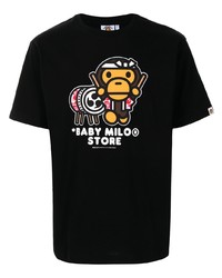 Мужская черная футболка с круглым вырезом с принтом от *BABY MILO® STORE BY *A BATHING APE®