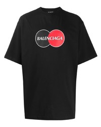Мужская черная футболка с круглым вырезом с принтом от Balenciaga