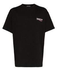 Мужская черная футболка с круглым вырезом с принтом от Balenciaga