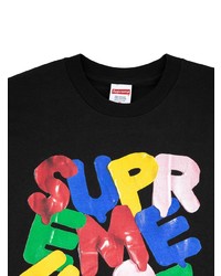 Мужская черная футболка с круглым вырезом с принтом от Supreme